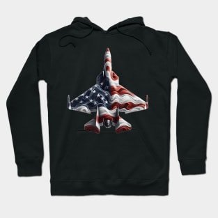 Fighter Jet Airplane American Flag Heart 4Th Of July Hoodie